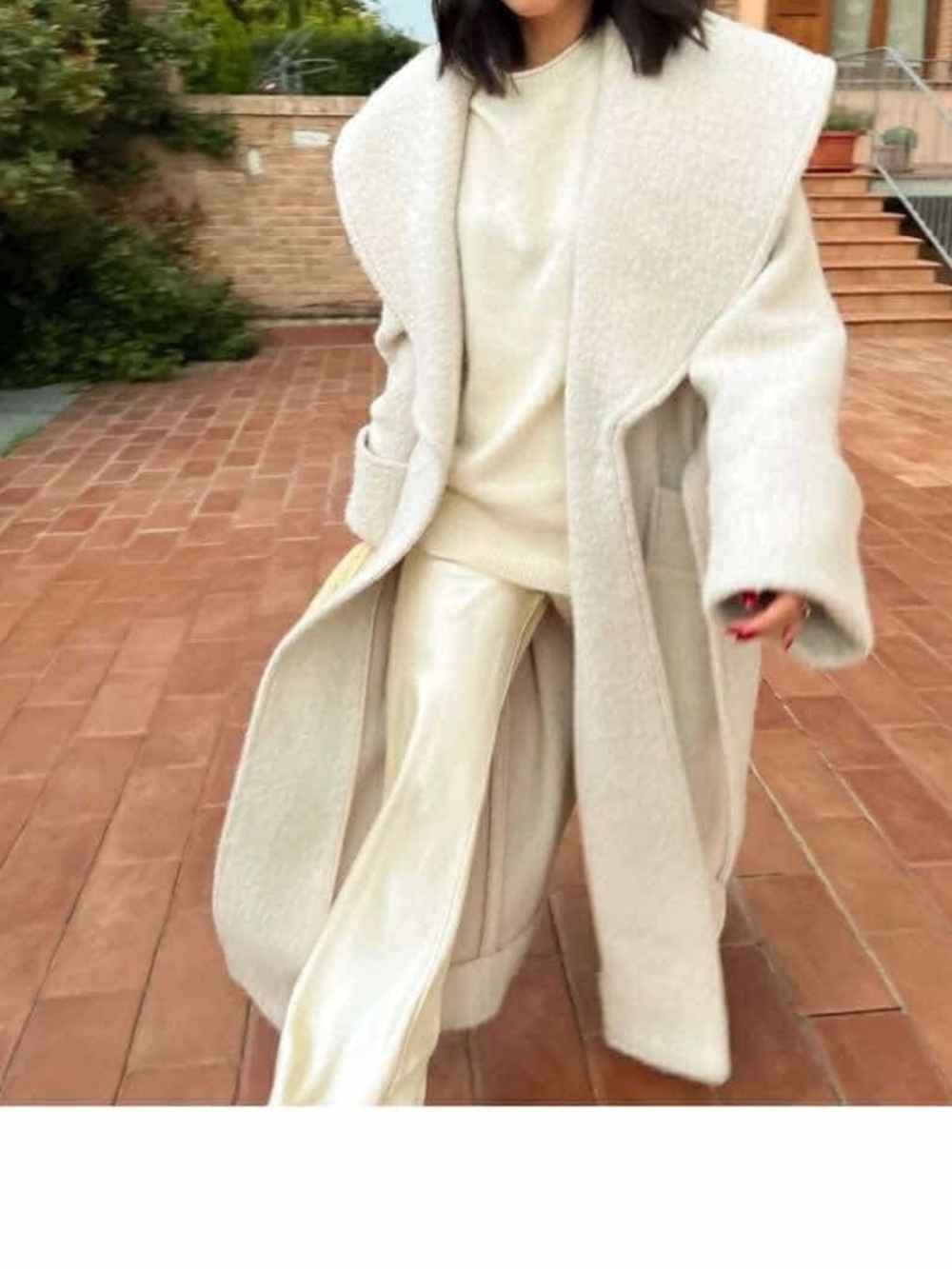 By Marlene Birger - Oversized Cream Wool P Coat